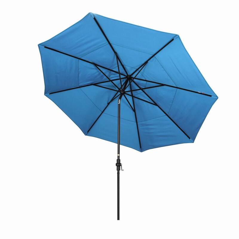 11 ft. Aluminum Collar Tilt Double Vented Patio Umbrella in Capri Pacifica