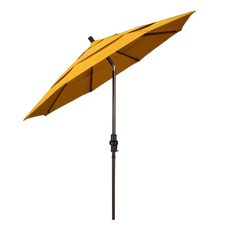 11 ft. Fiberglass Collar Tilt Double Vented Patio Umbrella in Yellow Pacifica