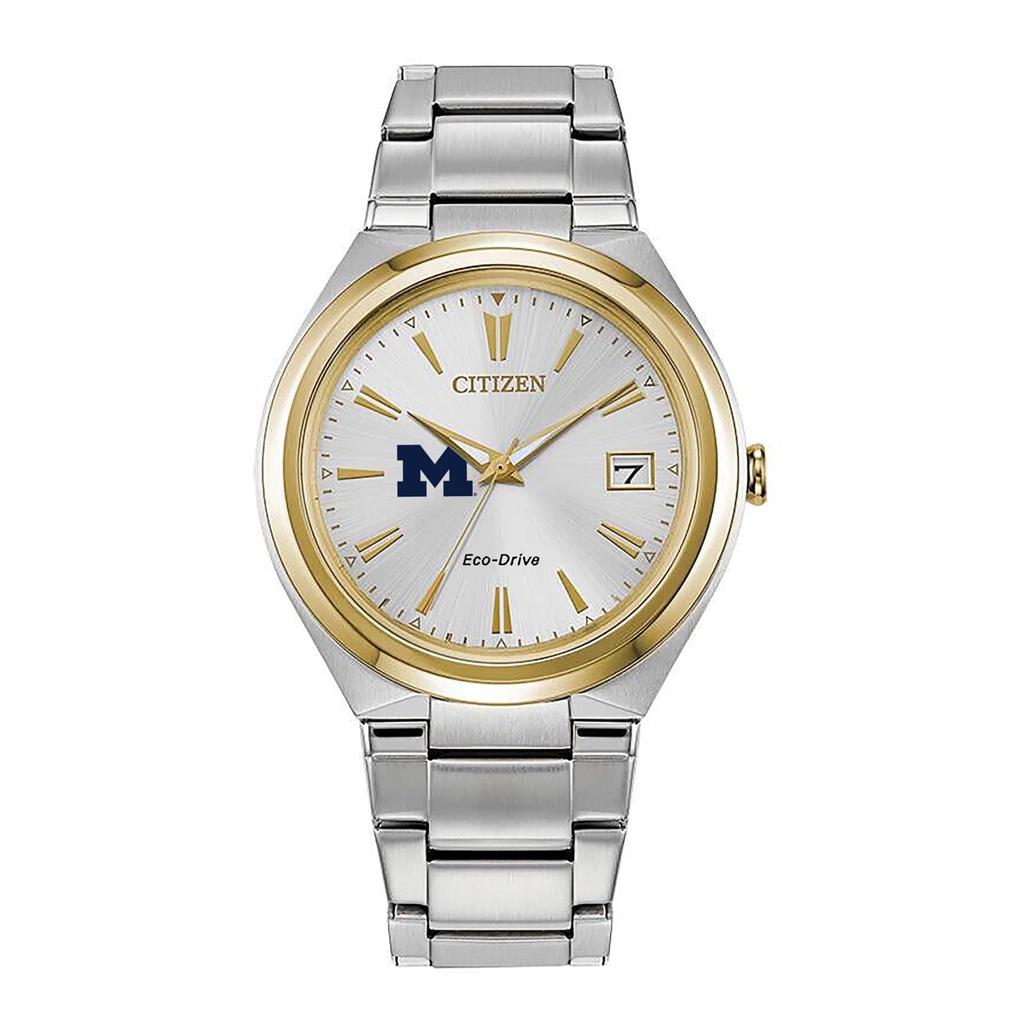 Women's Silver/Gold Michigan Wolverines Citizen Eco-Drive Two-Tone Watch